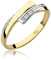 MARKO Damen-Goldring mit 0.02Ct Diamanten | 14 Karat Gold (585) | Goldring mit Box | Goldring für Frauen (Gelbgold, 52 (16.5))