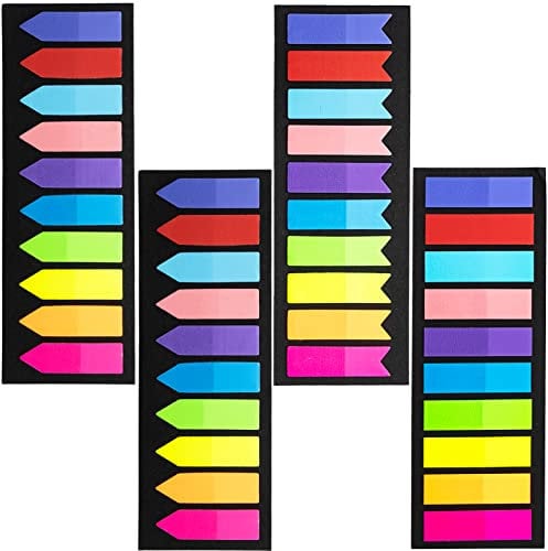 800 Pieces Colorful Page Markers Sticky Index Tabs, Waterproof Fluorescent Flag Tabs Colored Sticky Notes for Books Page Bookmarks, Remove Cleanly (10 Colors)