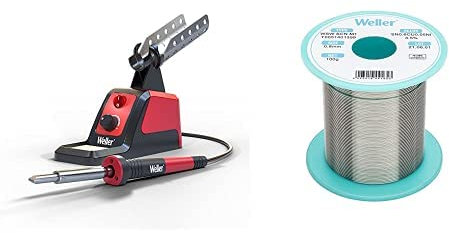 Weller WLSK8023G 20 to 80 Variable Wattage Power Grip Soldering Iron Station with WSW SCN M1 (T0051401399) Lead Free Solder Wire, Ø 0.8mm, Alloy Sn99.3Cu0.6Ni0.05, Flux Content 3.5%, 100g
