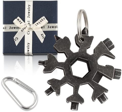 Schneeflocke Multitool, Schneeflocken Multifunktionswerkzeug, 18-in-1 Multifunctional Snowflake Tool, Tragbare Schlüsselanhänger Schneeflocke für Draussen Abenteuer Camping (ancient tin color)