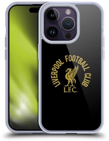 Head Case Designs Offizielle Liverpool Football Club LFC Gold Und Schwarz Liver Bird Gelhülle [Militärischer Schutzgrad] Kompatibel Mit Apple iPhone 14 Pro Und Kompatibel Mit MagSafe