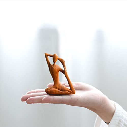 FIYSON Frau Skulptur Yoga-Pose Figur,Body Talk Skulptur Yoga,Polyresin Yoga-Statuen Mädchen Arts Deko Heim Tisch Dekorative für Wohnzimmer Schlafzimmer Büro Geschenk für Yoga-Liebhaber,18cm (Stil 3)