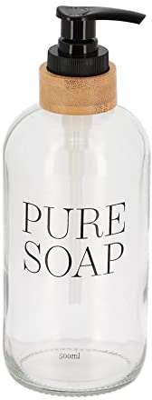 EVIDECO Tendance - Jabón Puro 500 ml dosificador de jabón de Cristal de bambú - Transparente