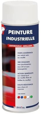Metaltop - Peinture Industrielle - Orange pur - RAL 2004 - Bombe 400 ml - Protection performante pour structures métalliques, engins agricoles, BTP.