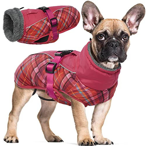 Wasserdichter Hundemantel Winter Warme Hundejacke, Hundebekleidung Outfit für kleine mittel große Hunde, Hundepullover mit Sicheren Reflexstreifen für Labrador Chihuahua Französische Bulldogge