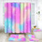 Einhorn-Badezimmer-Sets mit Duschvorhang und Teppichen und Zubehör, Universum-Prinzessin-Aquarell-Duschvorhang-Sets, abstrakte Badezimmer-Dekoration, 4 Stück