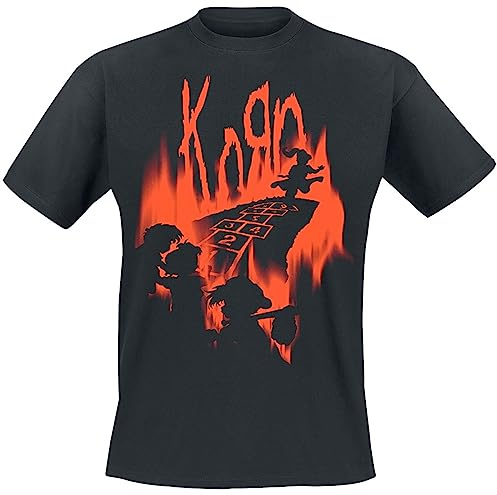 Korn Hopscotch Flame Unisex T-Shirt schwarz Band-Merch, Bands