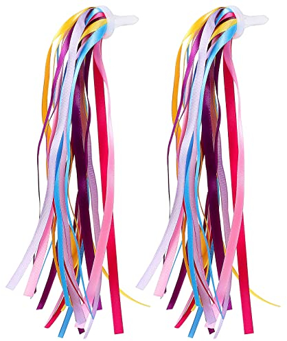 BESPORTBLE 1 Paar Schleife Fahrradlenkerbänder Fahrradgriffband Lenker Regenbogen Regenbogen-fahrradquaste Ersatz-fahrradstreamer Mädchen Fahrrad Scooter-Band Polyester Kind Zubehör Kette
