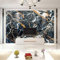 Vlies Fototapete Textur aus schwarzem Marmor 3D Effekt Vlies Tapeten Wandtapete XXL Moderne Wanddeko Wohnzimmer Schlafzimmer Büro Flur 400 cm B x280 cm H