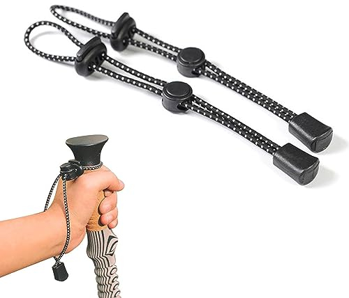 Zaino Porta Bastoncini da Trekking,Moschettoni non bloccanti,Zaino Corda Fibbia,Attacco per bastoni da Trekking Fibbia in plastica Cordino Elastico per Alpinismo Arrampicata Trekking all'aperto,2 PCS