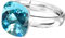 925 Sterling Silber 44 farben Ringe für Damen Verstellbarer mit Marken Kristalle, Glänzend Cubic Zirkonia Ring Fingerring Kommt in Schmuck Geschenk Box (Turkus)