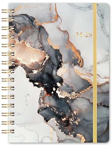 Artfan Schülerkalender 2024-2025 - Terminplaner 2024-2025 A5 Wochenansicht, August 2024 - Juli 2025, 15,3 x 21,3 cm, Black Gliding
