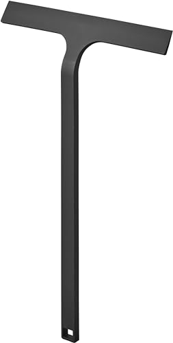 Yamazaki 2006 TOWER Magnetischer Duschabzieher, Schwarz, Silikon/Nylon/Magnet, Minimalistisches Design, 31 x 4,5 x 50 cm (LxBxH)