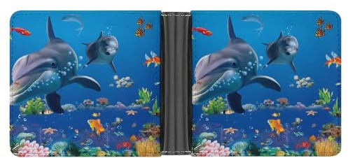 UMENG Delfin Mini Geldbörse Herren Damen Geldbeutel Klein Portemonnaie Mit Münzfach