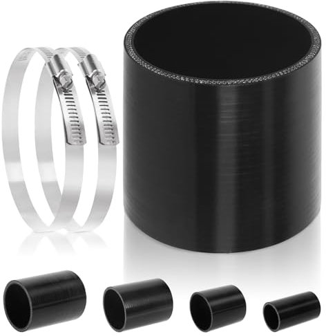Glarks - Acoplador recto de silicona de 4 pulgadas (100 mm) de longitud y 4 capas reforzadas de alto rendimiento con 2 abrazaderas de perno en T de acero inoxidable de 105 a 127 mm para turbo,