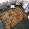 Teppich Kinderteppich Wohnzimmerteppich Schlafzimmerteppich 3D-Gedruckter Superweicher Flanellteppich Vintage Monochrome Piraten-Schatzkarte 140 X 200 Cm / 55,11 X 78,74 Zoll - Schmutzabweis -5X2V/C1I
