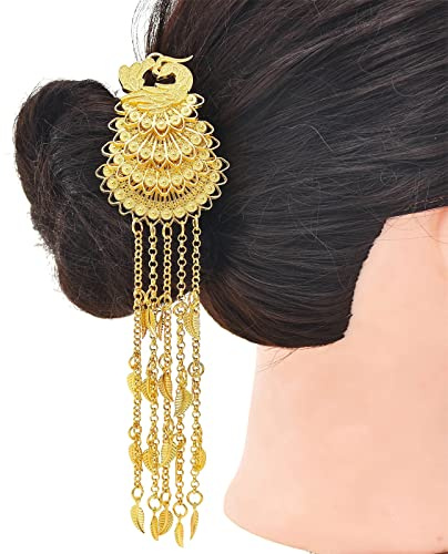 Traditionelle thailändische Haarnadel, Pfauenhaarbabel, chinesische Haarstäbchen für Dutt, thailändische Haarnadel, Essstäbchen, a