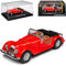 Cararama Morgan Plus Eight 8 Cabrio Rot mit Sockel und Vitrine 1/43 Modell Auto mit individiuellem Wunschkennzeichen