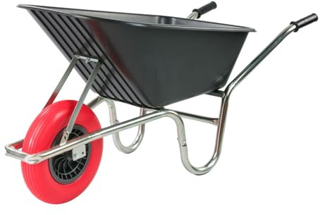KCT 110L Black Garden Builders Heavy Duty Wheelbarrow with Reinforced Tyre
