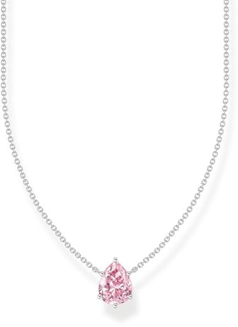 Thomas Sabo Kette mit pinkfarbenem Tropfen-Anhänger 925 Sterlingsilber KE2213-051-9