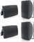 Herdio 6,5 pollici 800W altoparlanti Bluetooth all'aperto con cavo impermeabile con amplificatore multifunzionale, altoparlanti a parete per Patio casa piscina coperta cortile (4 altoparlanti, nero)