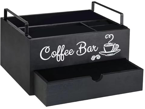 Organizador de estación de café,Estación organizadora de café,Organizador de cajas de almacenamiento de café - Bandeja de servicio de condimentos de café, organizador de suministros de barra de café d