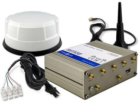 Teltonika RUTX50 mit Panorama Antenne weiß (4 x 5G/4G, 2 x WLAN, 1 x GPS, 1 m Kabel)