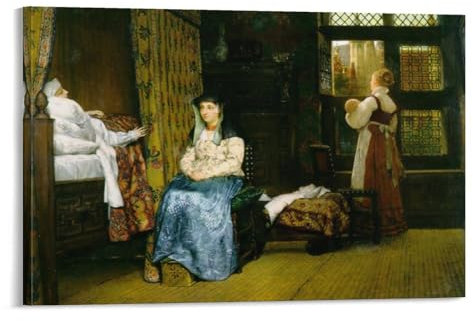 Alma-Tadema Poster A Birth Chamber, 17. Jahrhundert, Kunstdruck auf Leinwand, Poster, Wandfarbe, Kunstposter, Dekoration, moderne Wohnkunstwerke, 50 x 75 cm
