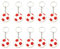 Adunsiaoto Autoteile 10 Stück Schlüsselanhänger Keychain, Auto Fußball-Schlüsselanhänger, Mini-Fußball-Schlüsselanhänger Kreatives Fußball Persönlichkeit Anhänger Für Auto Dekoration(Rot Weiß)