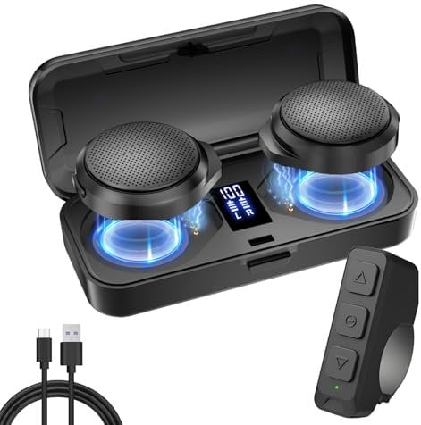 OBEST Motorrad Headset, Motorradhelm Headsets Bluetooth 5.3, Echte Kabellose Freisprecheinrichtung mit Ladebox und Fernbedienung, Geeignet für Reiten, Skifahren, Klettern usw