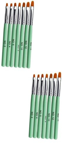 Healvian 2sets Wooden Handle Nail Art Brush Manicure Kit Nail Pens Brushes for French Art