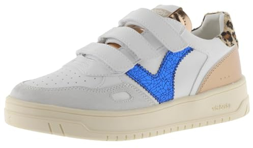 victoria Low-Top Seúl Leder-Effekt & Metallic-Teile & Animal Print Ferse & Klettverschlüsse 1257134 für Damen Azul 37