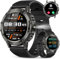 Montre Connectée Homme, 1.45 HD Militaire Smartwatch avec Appel Bluetooth, 114+ Sportifs Smart Watch Homme avec Cardiofrequencemetre/Podometre/Sommeil, Etanche IP68 Montre Homme pour Android/iOS