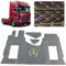 Automatte für das LKW-Fahrerhaus Kompatibel für Mercedes Actros MP4 MP5 MP6 (Schwarz Gold Garn, Beifahrersitz gefedert)
