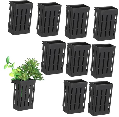 INOOMP 10stücke Aquarienpflanzenhalter Hängeampeln mit Schlitz Körbe für Wasserpflanzen Zubehör für Aquarium Pflanzkorb für Aquarien Hängepflanzgefäß