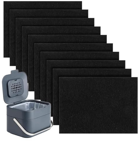 teasteam Odour Filter for J&J Kitchen Compost Bin 10Pack Activated Carbon Odour Filter For Joseph & Joseph Food Waste Caddy&Bins Replacement Filters for J&J Food Waste Bin