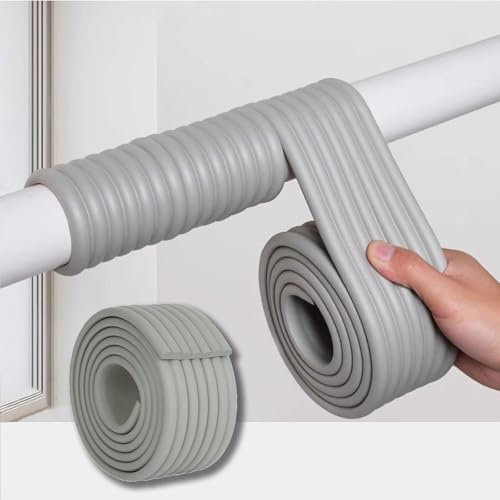 LKPMGOA Schaumstoff-Rohrisolierung, Flexibler Isolierschlauch, Reduziert Wärmeverlust und Geräusche, mit Selbstklebender Rückseite(Grey)