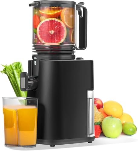 Estrattore Frutta e Verdura, Estrattore di succo con apertura di 14cm, Capacità 2L Juicer Machine Adatta a Frutta e Verdure,Facile pulito (Nero Opaco)