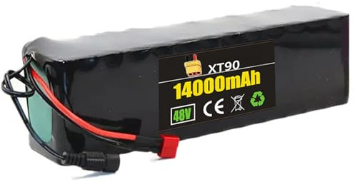 48V 14Ah Elektrofahrrad Batterien 13S2P Elektroroller Batterien Elektro Fahrrad Akkupack Rechargeable Wasserdichter PVC-Akku Mit Ladegerät Und BMS Für Ebike Motorrad XT90 Plug,48V 14Ah