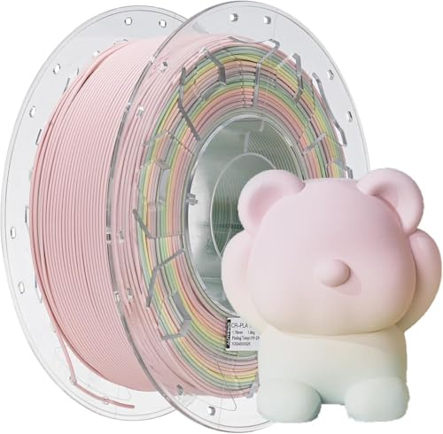 Creality Matte PLA 3D Drucker Filament 1.75mm, CR Series Mehrfarbig Matte Rainbow PLA 1 kg 1 Spule, kompatibel mit allen Creality 3D-Druckern