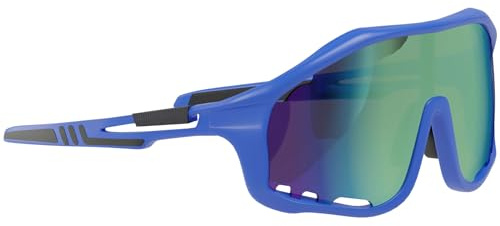 BEZLIT Sport Sonnenbrille Herren Damen Shield Brille Polycarbonat mit Belüftungsschlitzen UV Protect Outdoor Fahrradbrille Freizeitbrille (Blue)