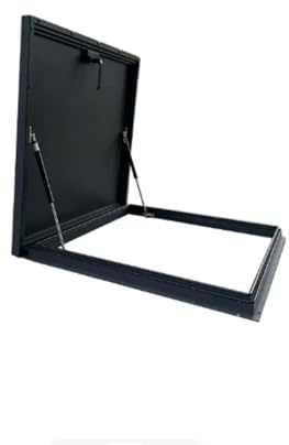 Dachfenster aus Aluminium, Dachluke, Dachfenster, Fenster mit Gasstoßstrebe, Dachbodenbelüftung für Lager, Dachboden (70 x 70 cm)
