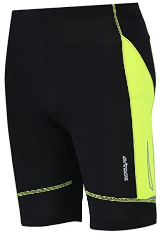 Airtracks Herren Laufhose Kurz Pro Air, Running Tight, Reflektoren | Reißverschlusstasche hinten für Schlüssel und Riegel, Kompressionswirkung, atmungsaktiv und schnelltrocknend