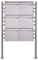 Standbriefkasten - Briefkastenanlage Design Basic 381 - Briefkasten Manufaktur Lippe (Edelstahl, 240er Korn geschliffen, 6 Briefkästen, senkrecht)