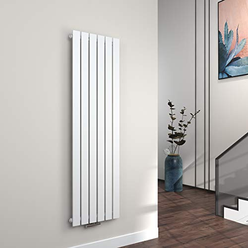 EMKE Vertikal Heizkörper 1600x460 mm Design Flachheizkörper mit Mittelanschluss, Einlagig Weiß Paneelheizkörper Wandheizkörper für Bad, Schlafzimmer & Wohnzimmer, 751W