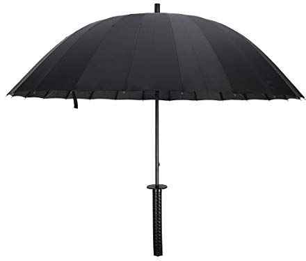 CoolChange Paraguas en forma de espada katana, 120cm, negro