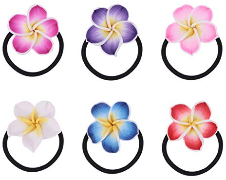 12pcs Plumeria Haargummis Bunte Hawaiianer Haar-Seil Hawaiianer Haar-Zusätze