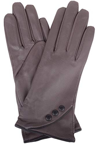 SNUGRUGS Womens Soft Leather Stylish Winter Glove/Gloves with Button Design