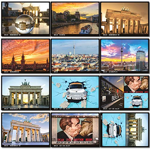 Berlin Postkarten 12-teiliges Set | verschiedene Motive | mehrfach beschichtet, designed in Berlin | Standart-Format A6