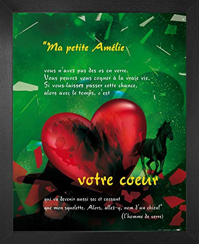 1art1 Die Fabelhafte Welt der Amelie Poster Kunstdruck Bild und MDF-Rahmen - Ihr Herz (50 x 40cm)